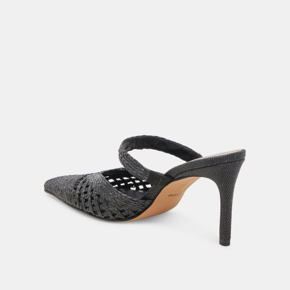 Dolce Vita Kaline Heels Onyx Raffia