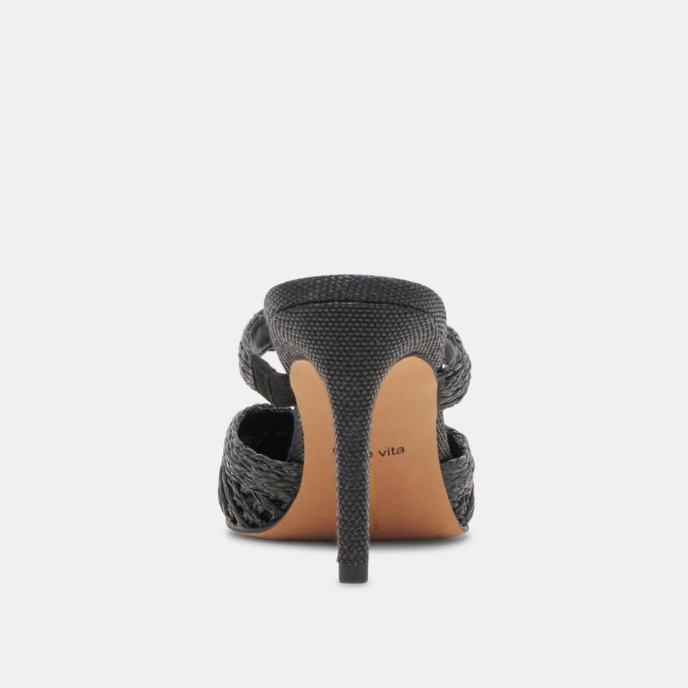 Dolce Vita Kaline Heels Onyx Raffia