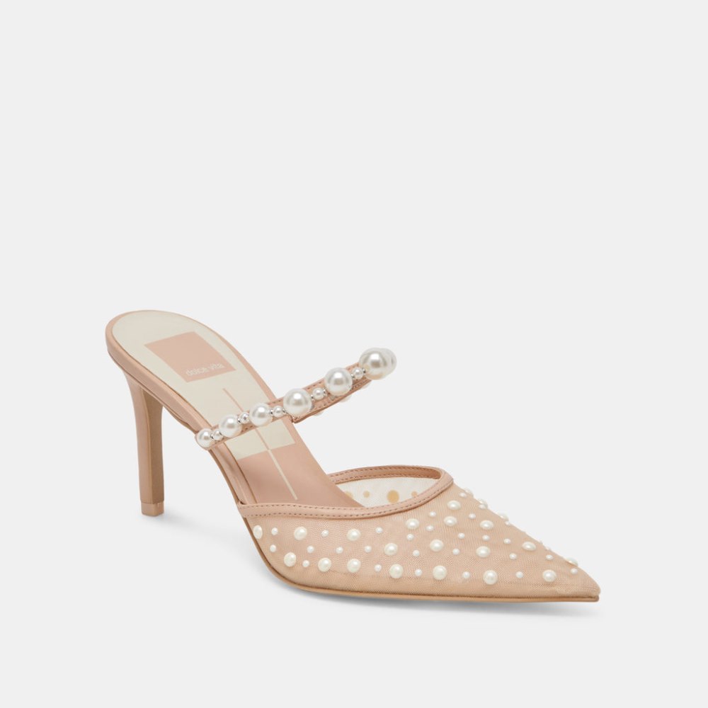 Dolce Vita Katik Pearl Heels Blush Mesh