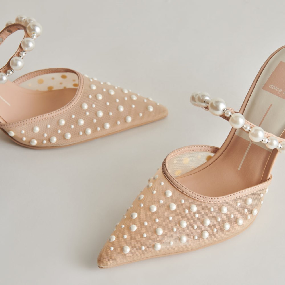 Dolce Vita Katik Pearl Heels Blush Mesh