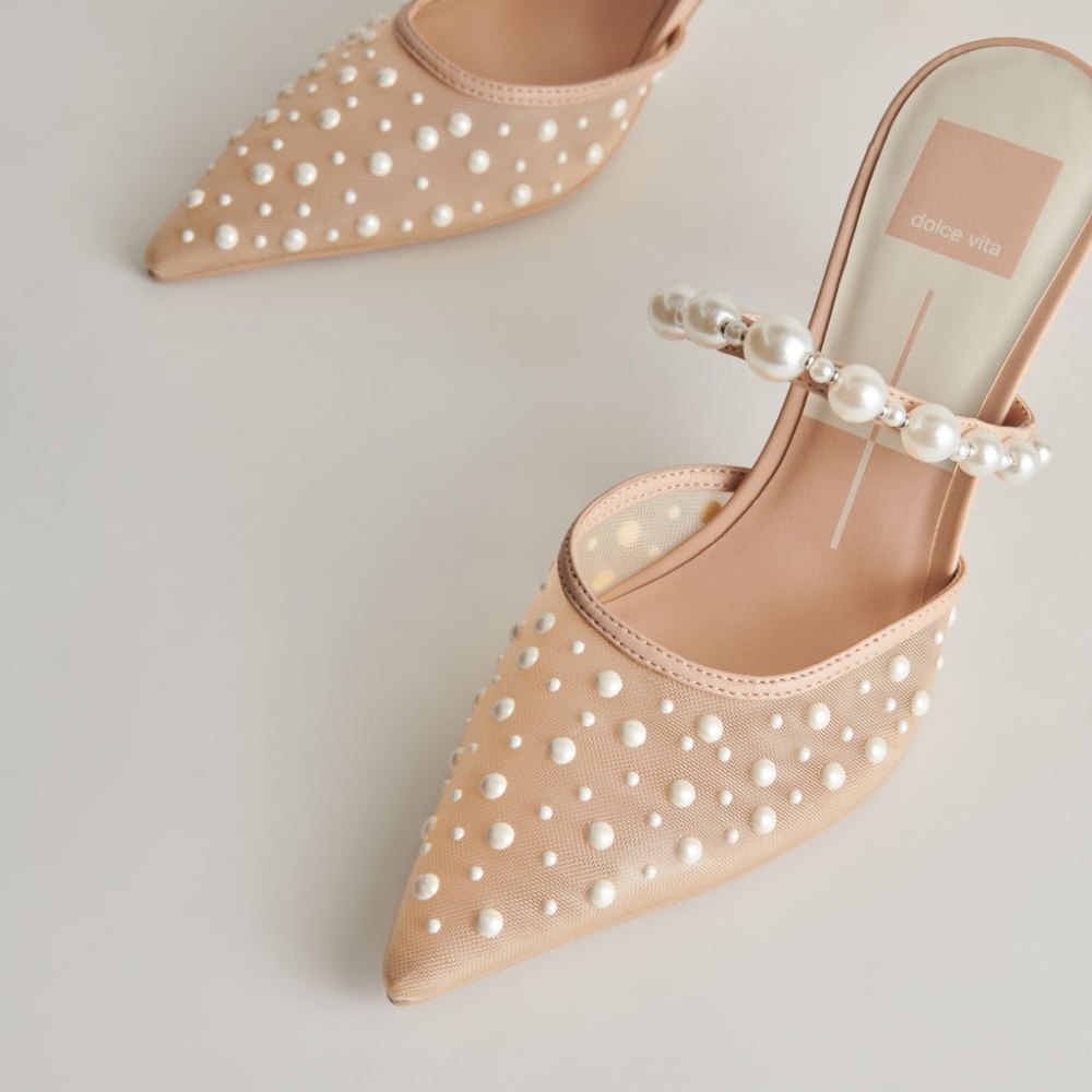 Dolce Vita Katik Pearl Heels Blush Mesh