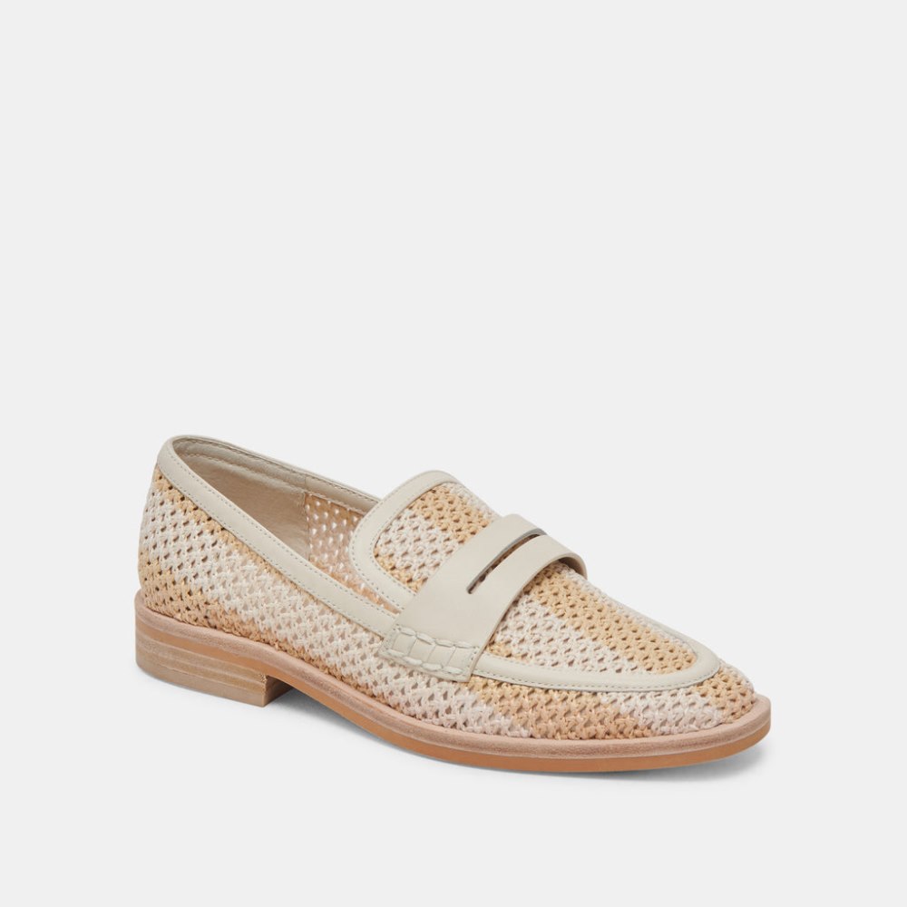 Dolce Vita Halley Flats Ivory Multi Raffia