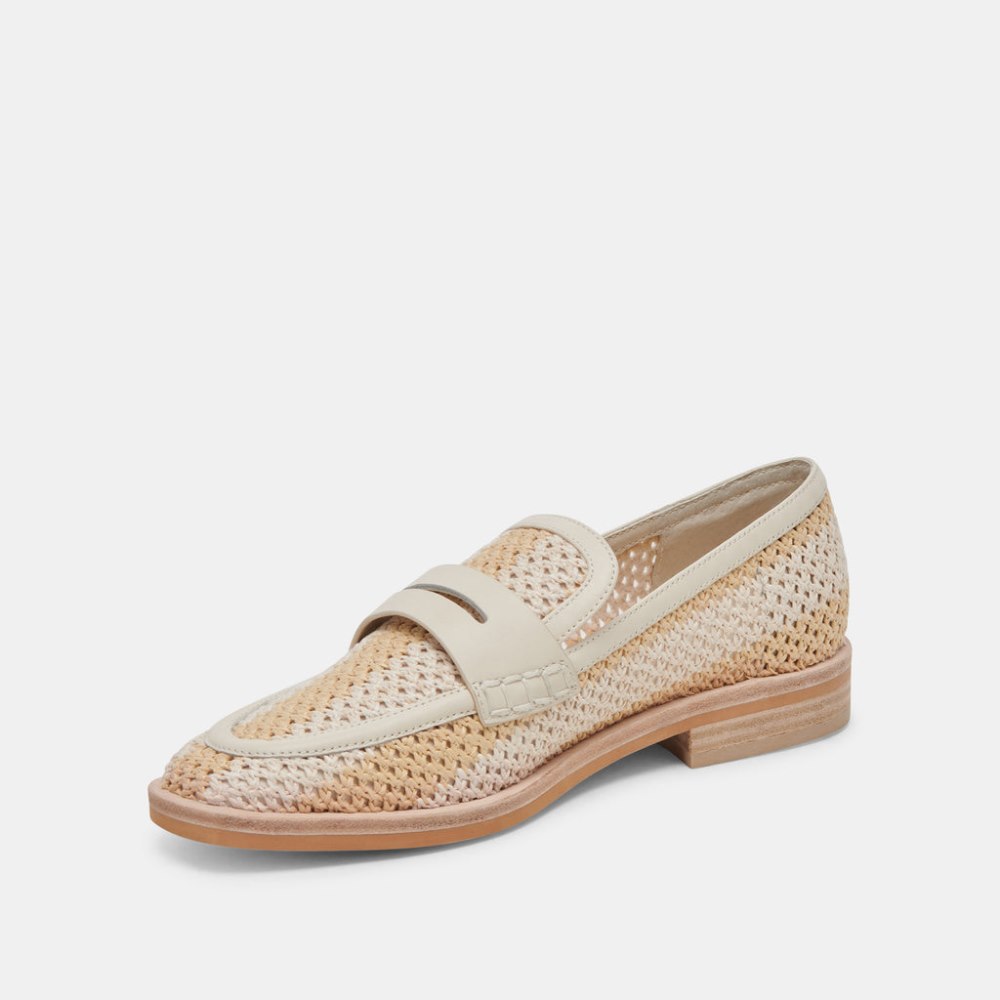 Dolce Vita Halley Flats Ivory Multi Raffia