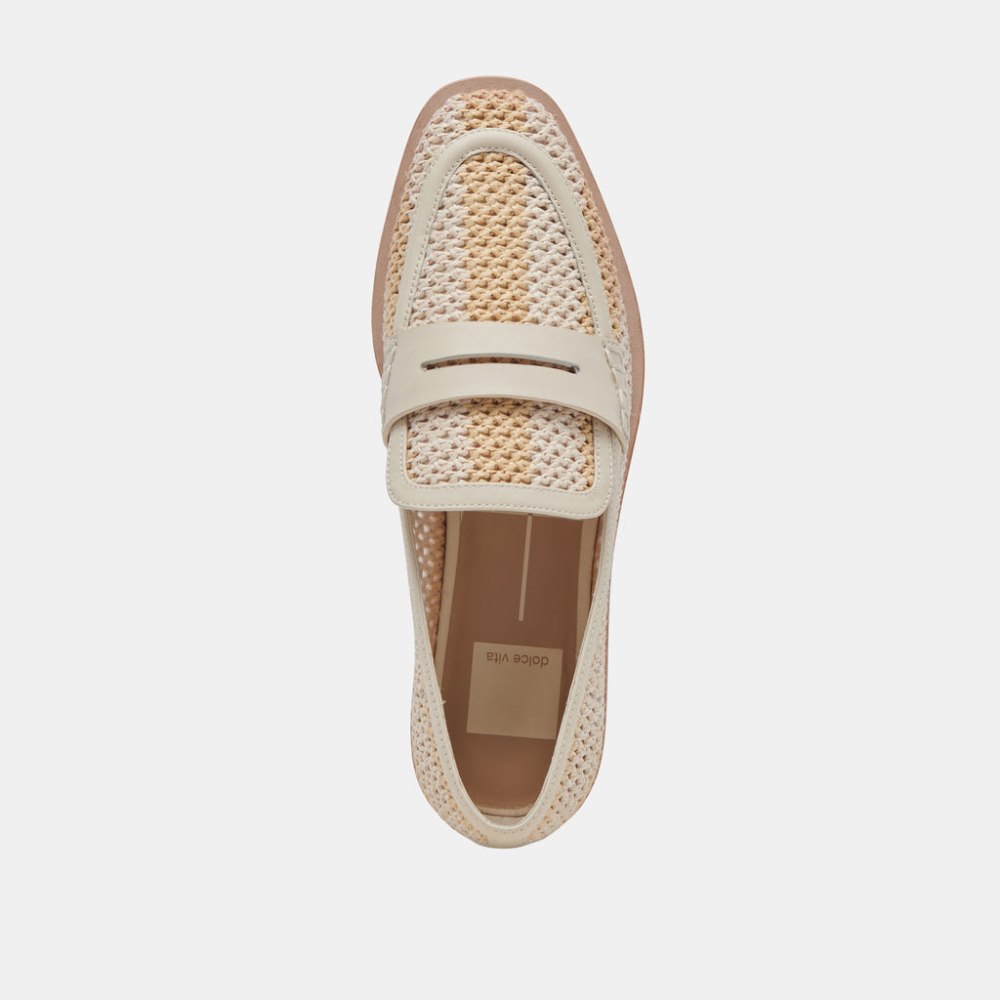 Dolce Vita Halley Flats Ivory Multi Raffia
