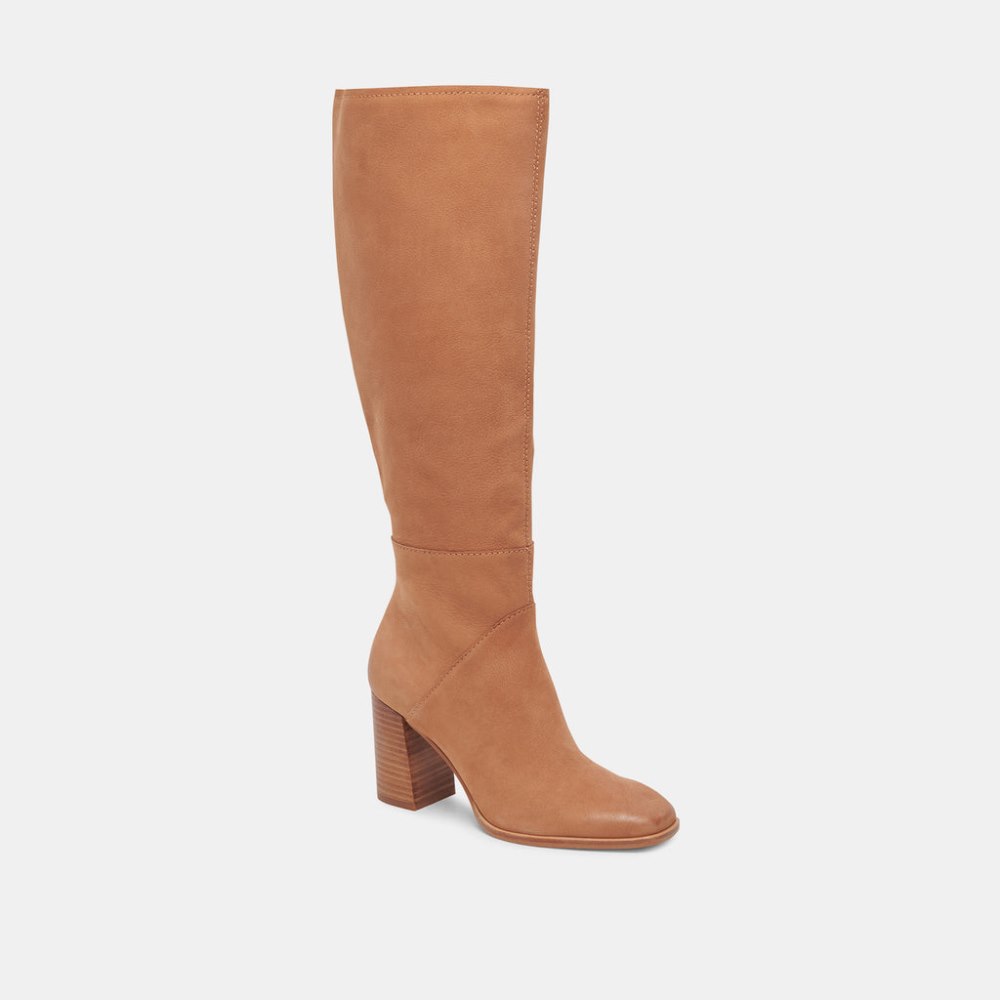 Dolce Vita Fynn Wide Calf Boots Brown Nubuck