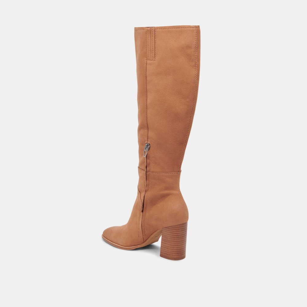 Dolce Vita Fynn Wide Calf Boots Brown Nubuck