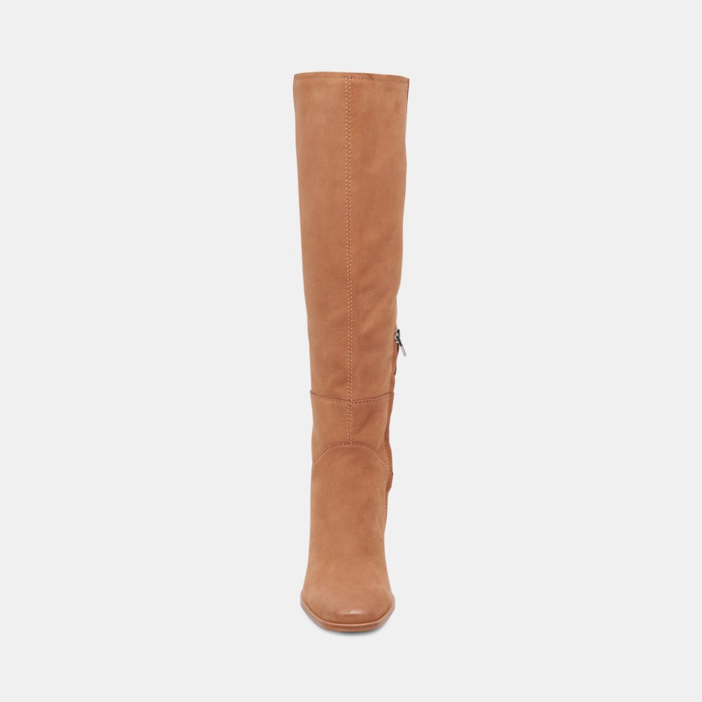 Dolce Vita Fynn Wide Calf Boots Brown Nubuck