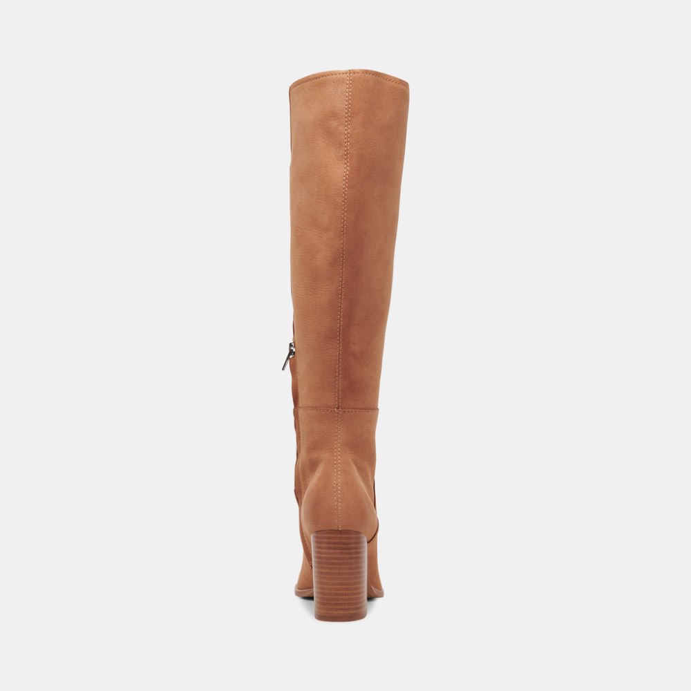 Dolce Vita Fynn Wide Calf Boots Brown Nubuck