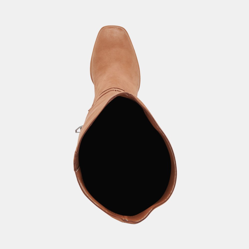 Dolce Vita Fynn Wide Calf Boots Brown Nubuck
