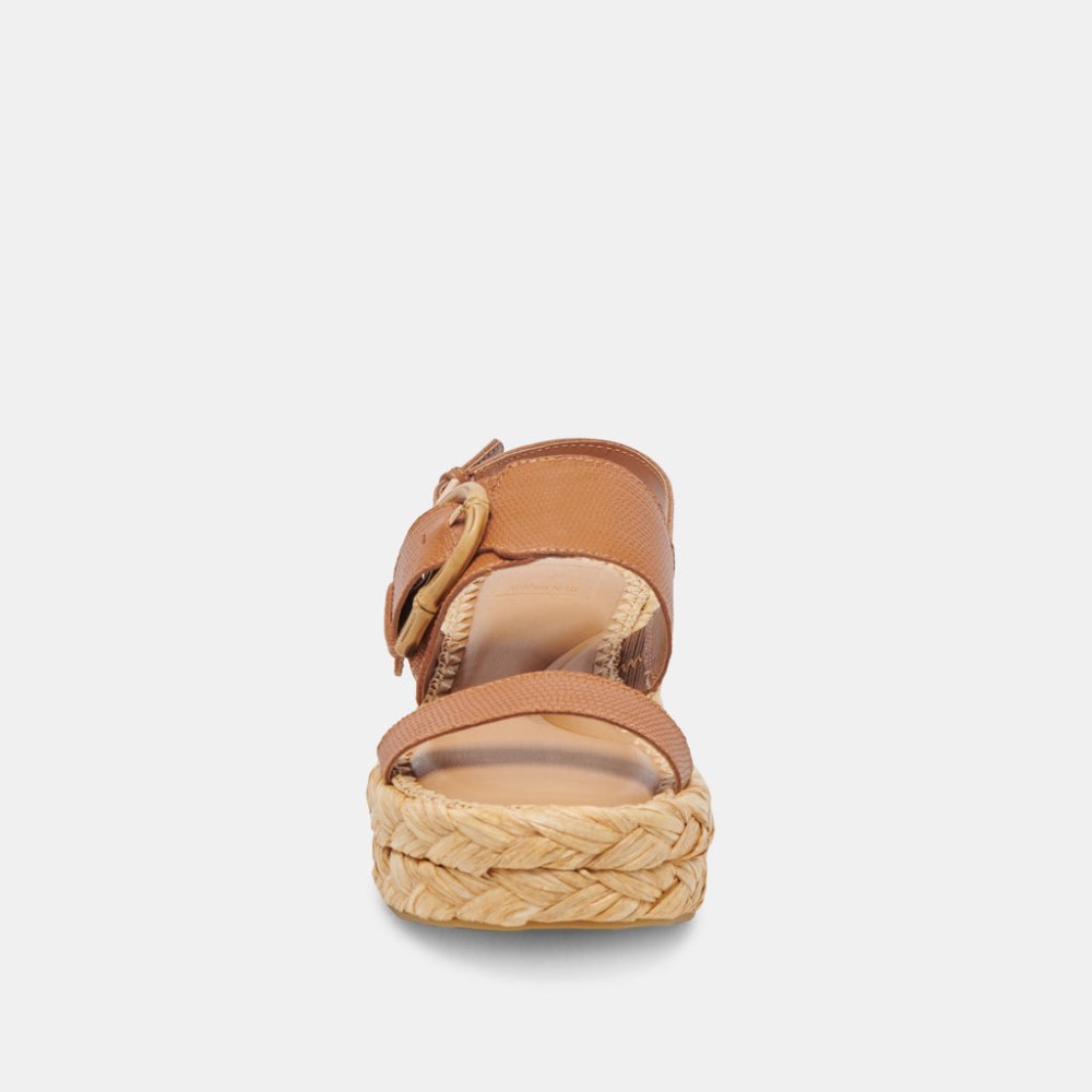 Dolce Vita Chera Sandals Tan Embossed Leather