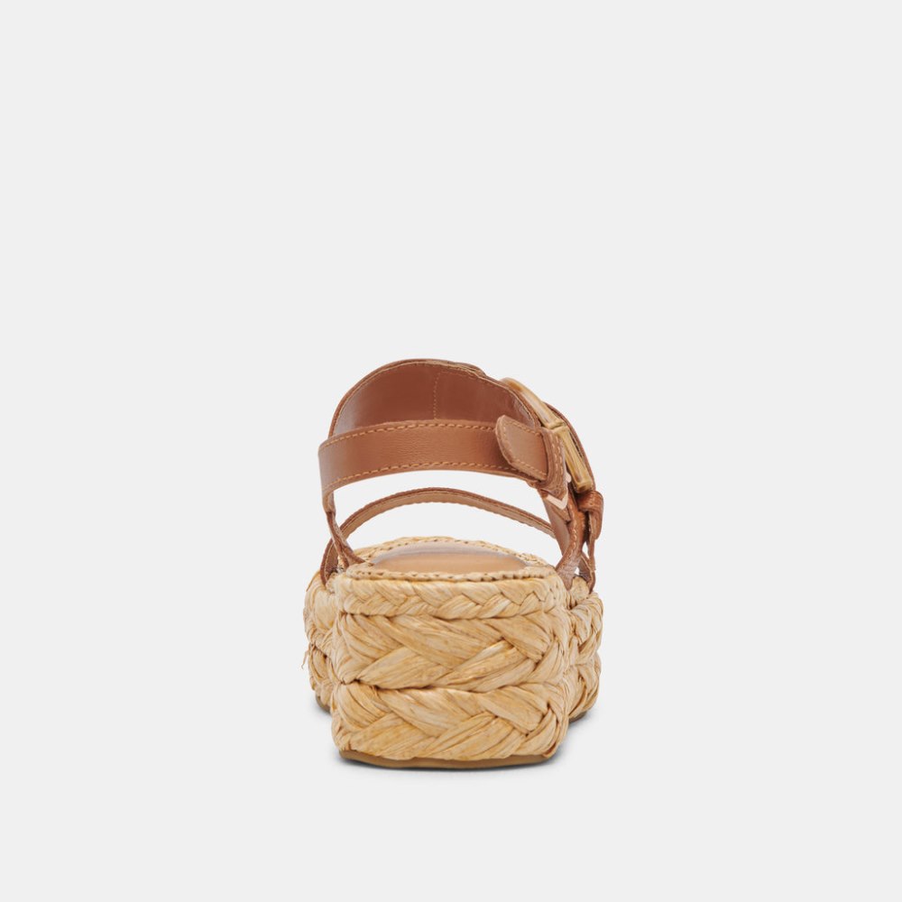 Dolce Vita Chera Sandals Tan Embossed Leather