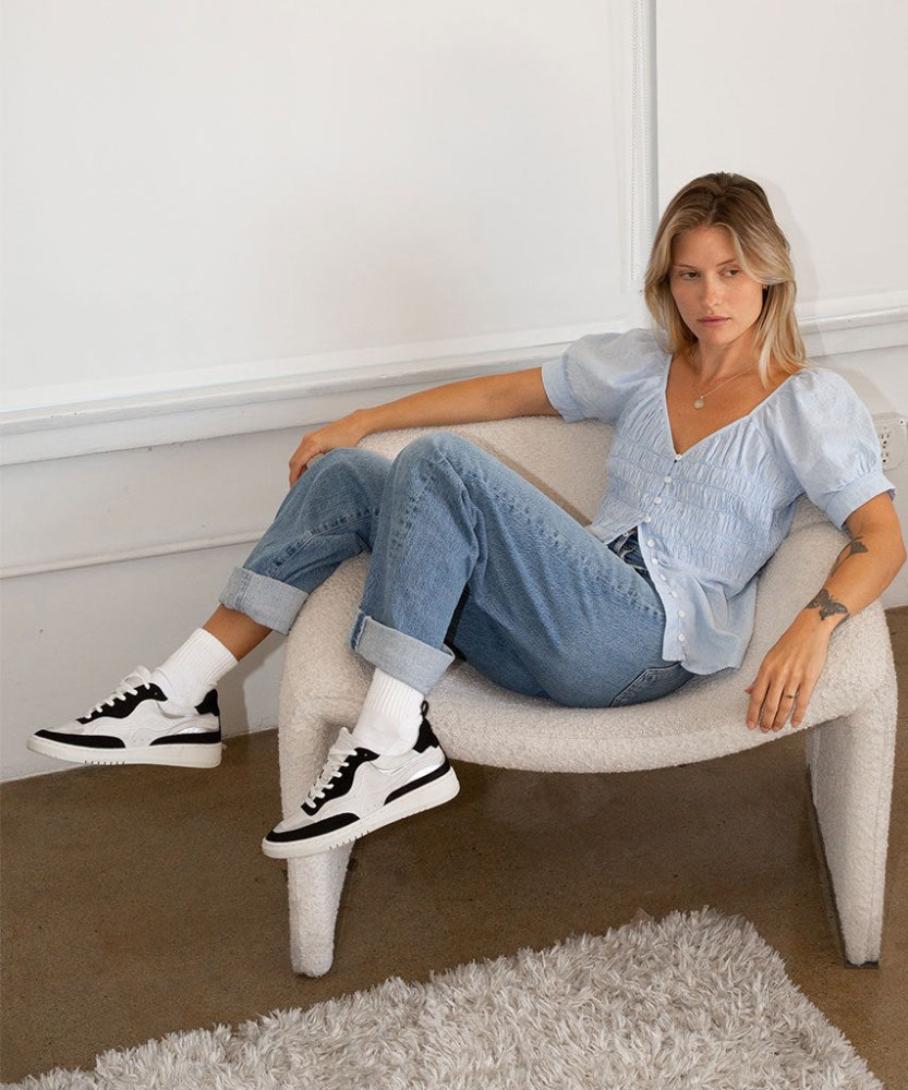 Dolce Vita Adella Sneakers White Black Leather
