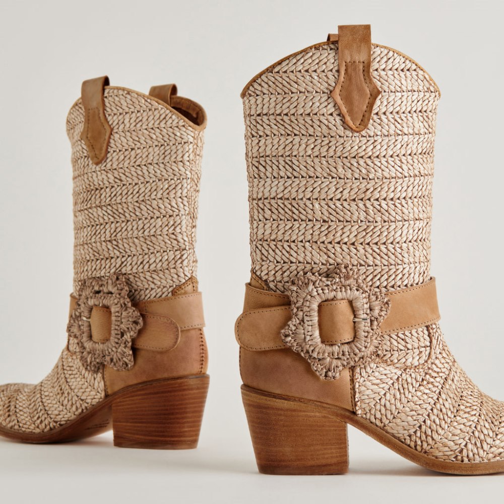 Dolce Vita Hoss Boots Brown Multi Raffia