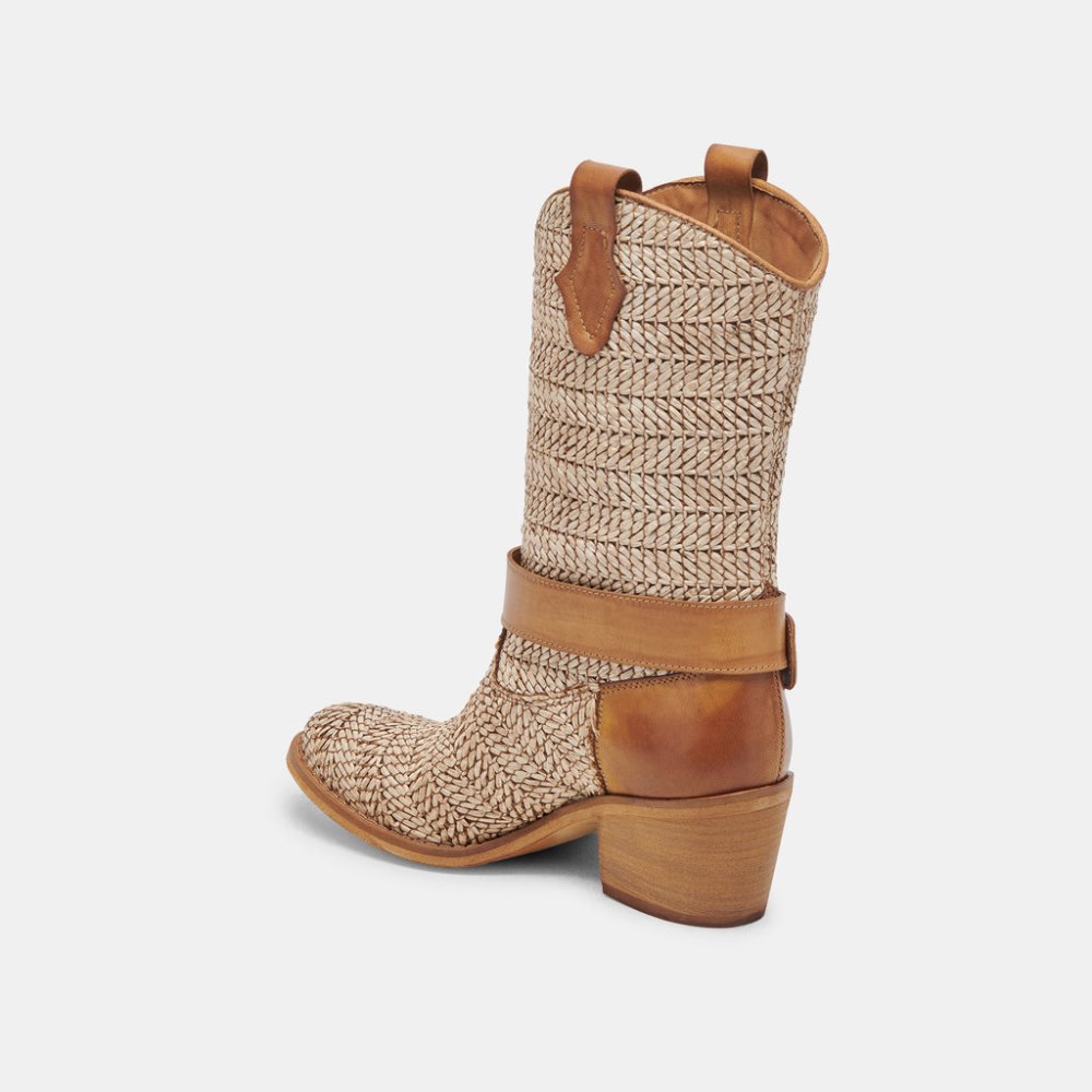 Dolce Vita Hoss Boots Brown Multi Raffia