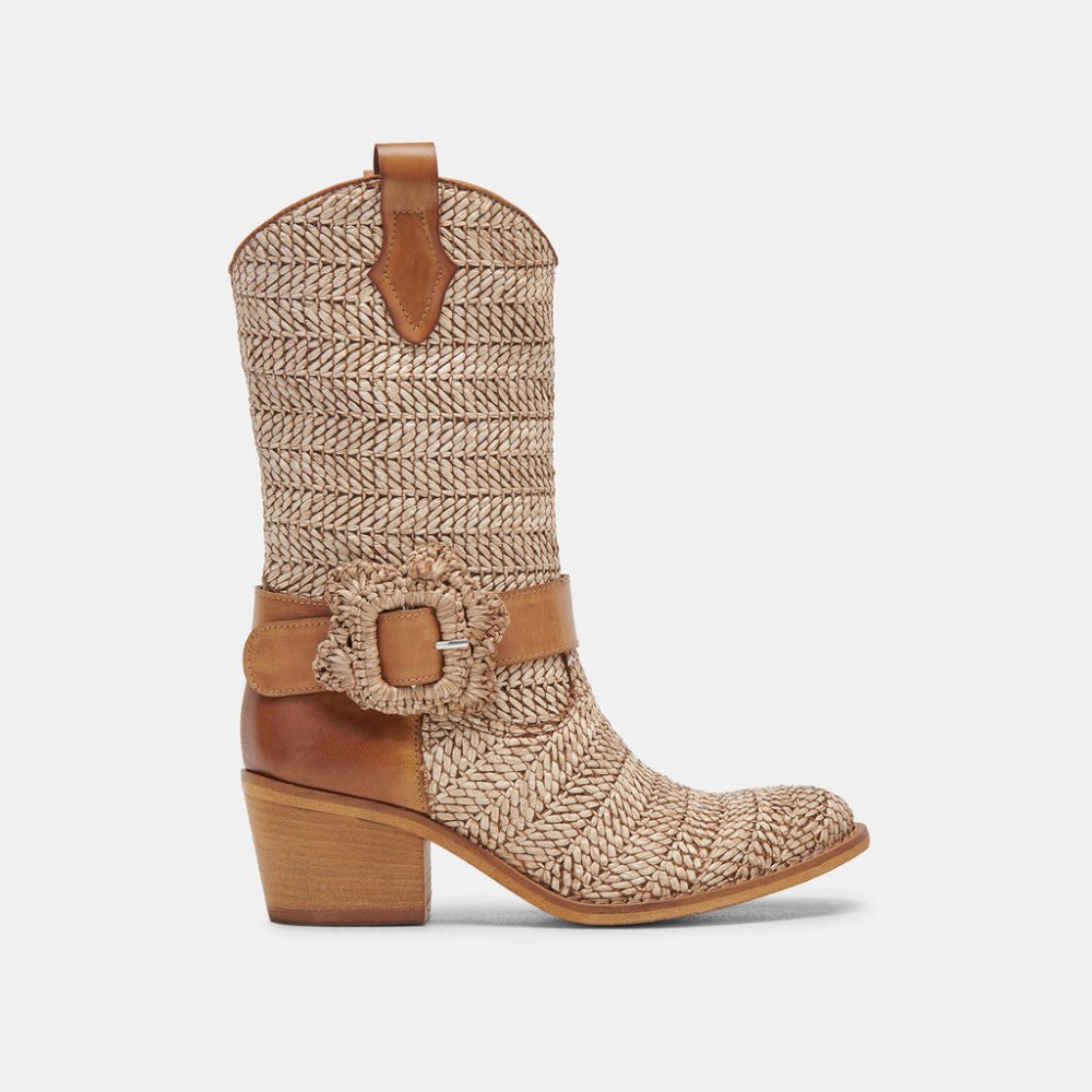 Dolce Vita Hoss Boots Brown Multi Raffia