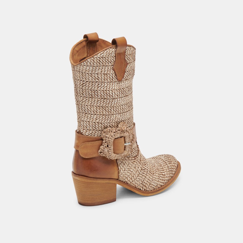 Dolce Vita Hoss Boots Brown Multi Raffia
