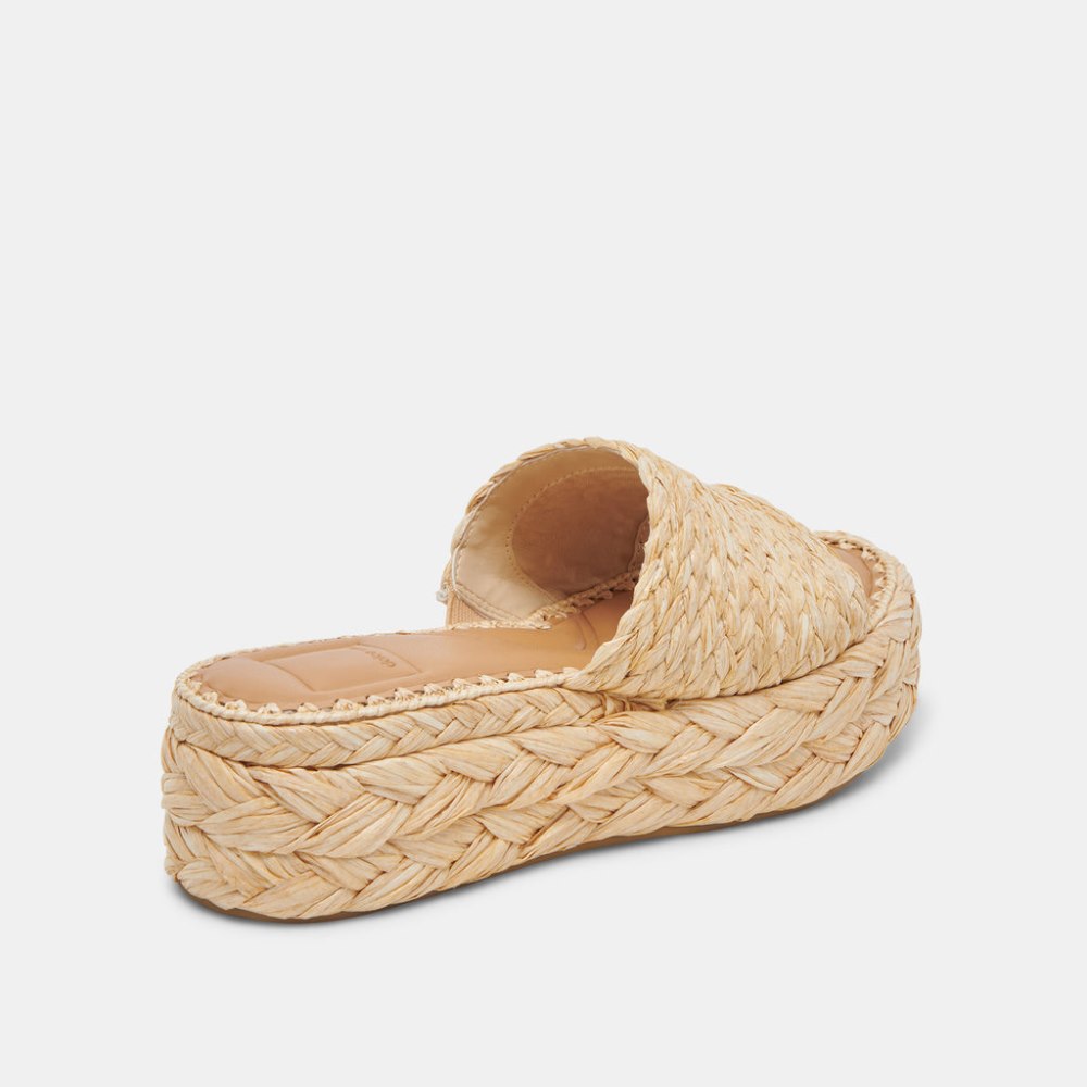 Dolce Vita Chavi Wide Sandals Lt Natural Raffia