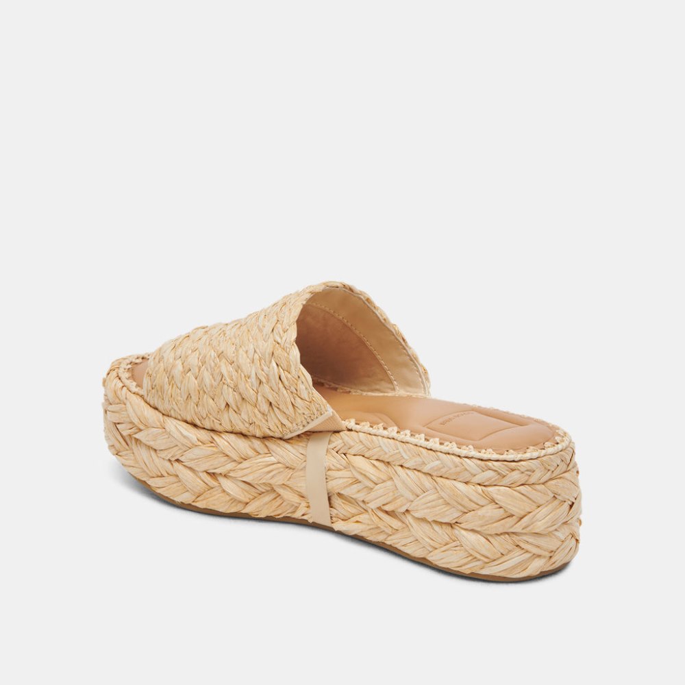 Dolce Vita Chavi Wide Sandals Lt Natural Raffia