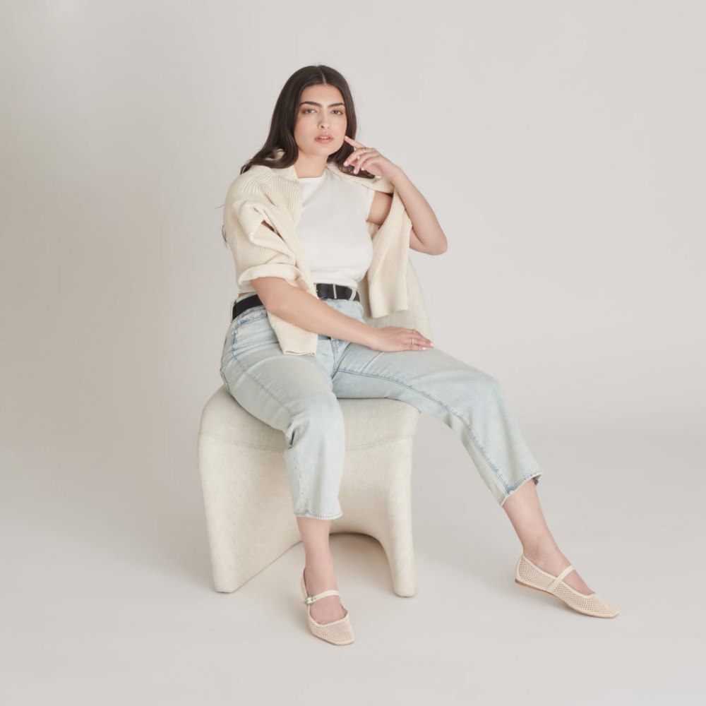 Dolce Vita Rodni Mesh Ballet Flats Creme Woven Mesh