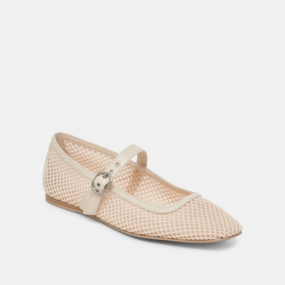 Dolce Vita Rodni Mesh Ballet Flats Creme Woven Mesh