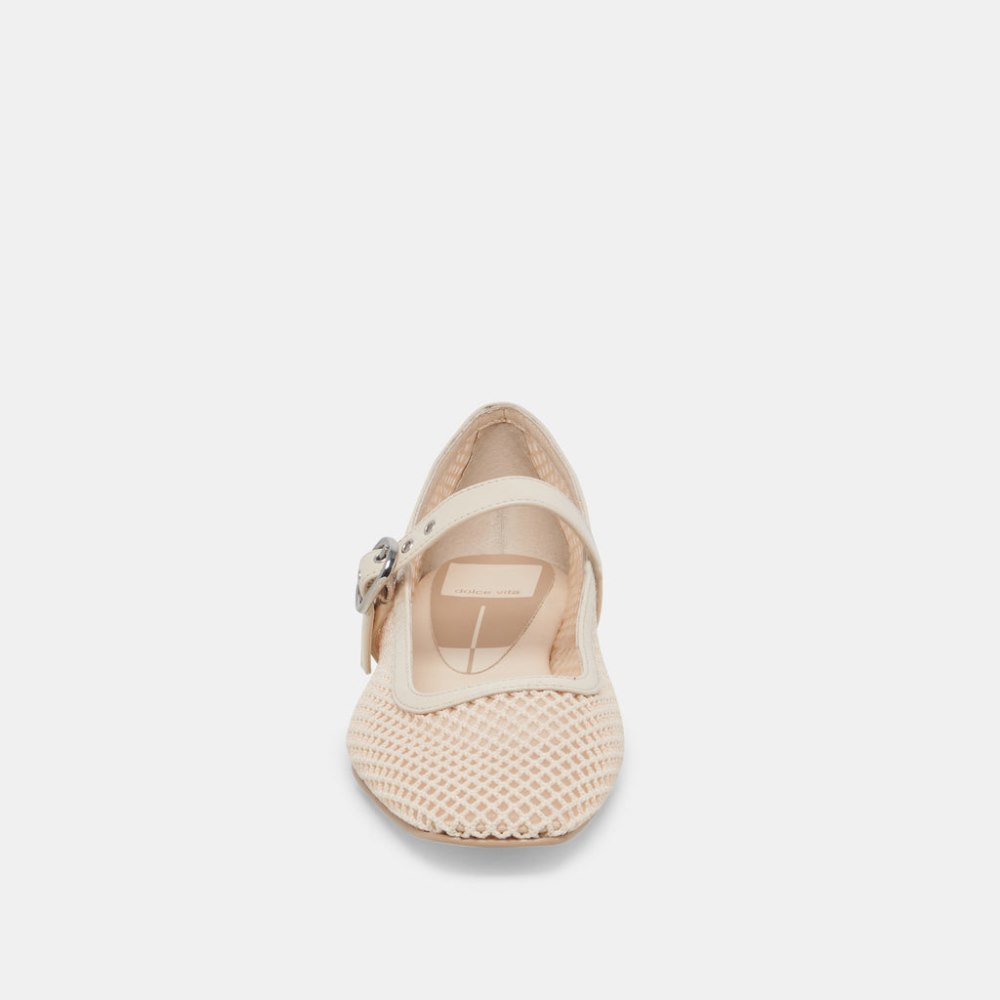 Dolce Vita Rodni Mesh Ballet Flats Creme Woven Mesh