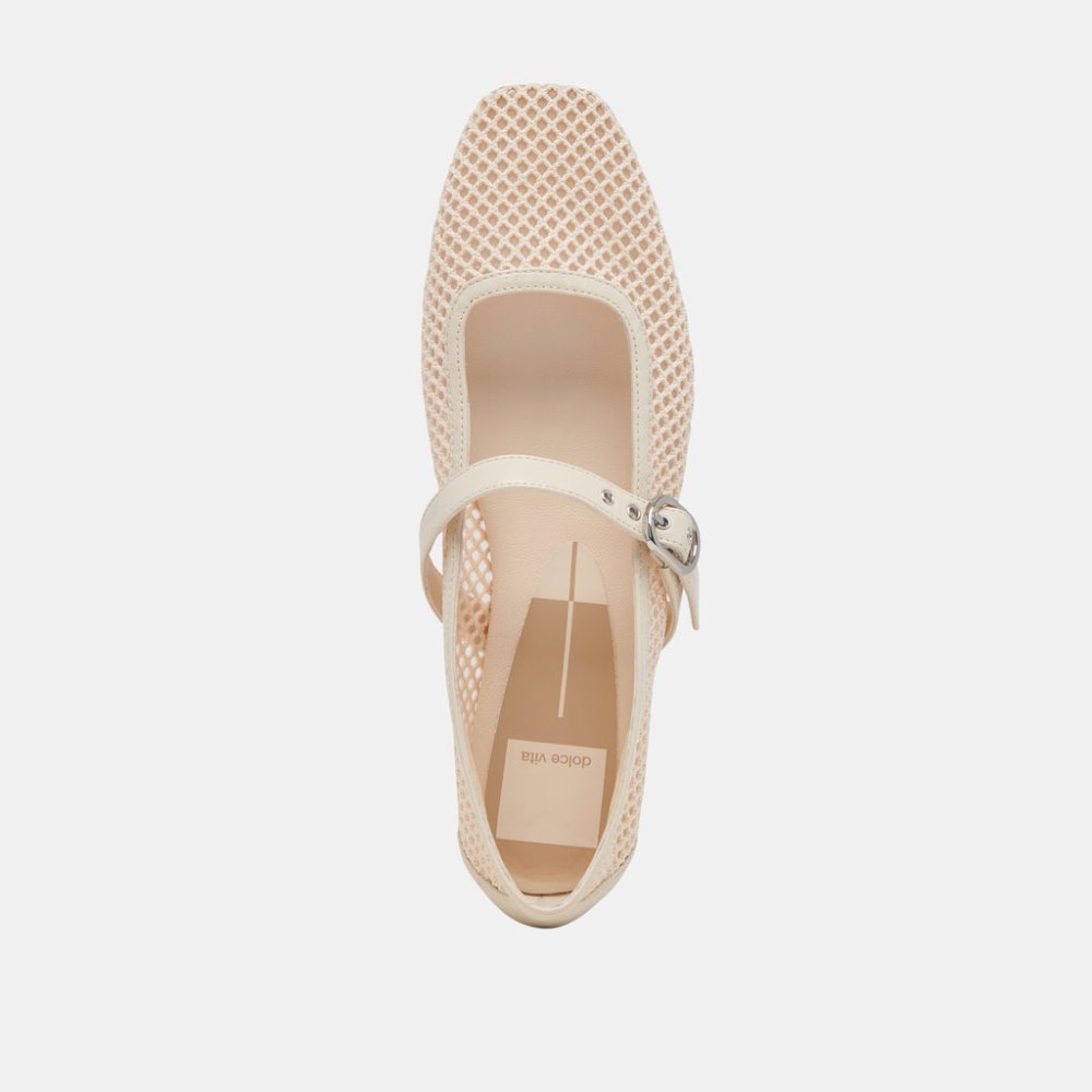 Dolce Vita Rodni Mesh Ballet Flats Creme Woven Mesh
