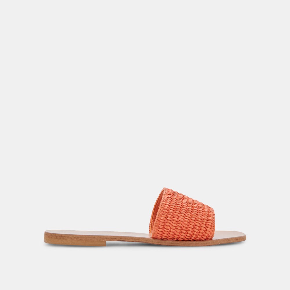 Dolce Vita Belle Sandals Orange Raffia