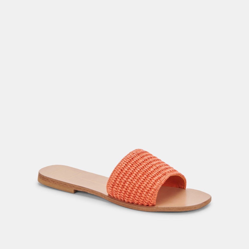 Dolce Vita Belle Sandals Orange Raffia