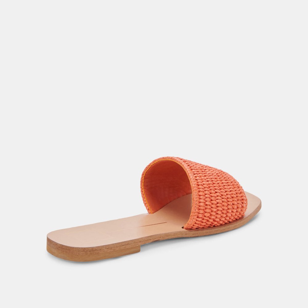 Dolce Vita Belle Sandals Orange Raffia