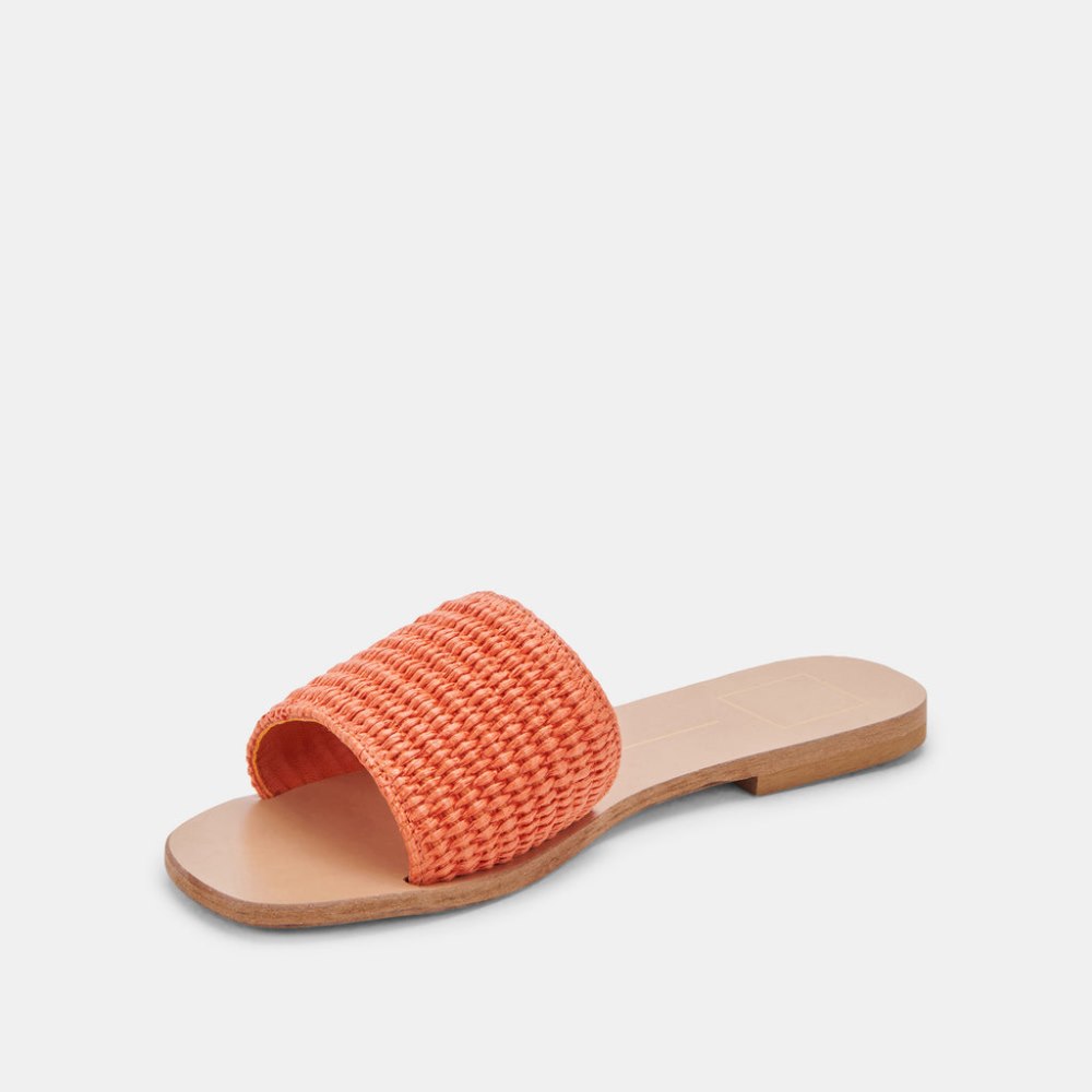 Dolce Vita Belle Sandals Orange Raffia