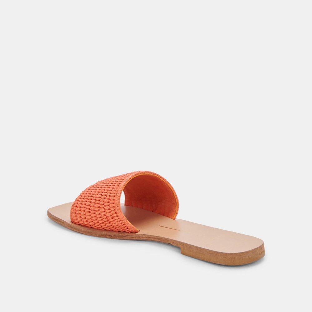 Dolce Vita Belle Sandals Orange Raffia