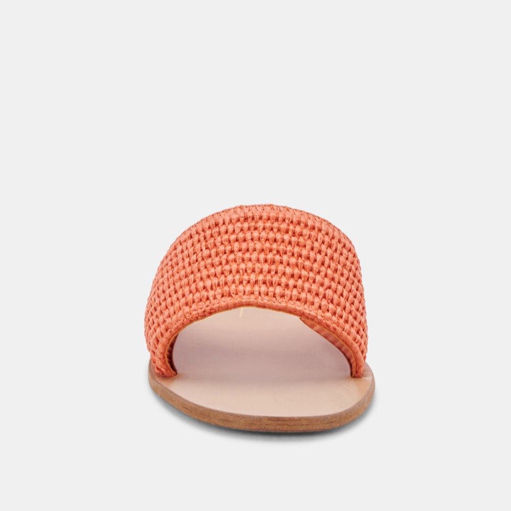 Dolce Vita Belle Sandals Orange Raffia