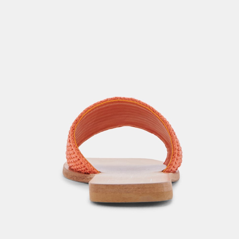 Dolce Vita Belle Sandals Orange Raffia