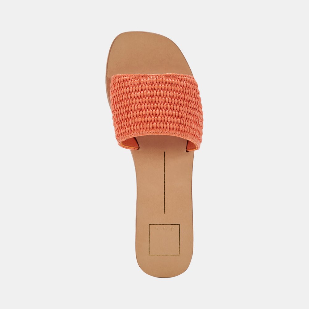 Dolce Vita Belle Sandals Orange Raffia