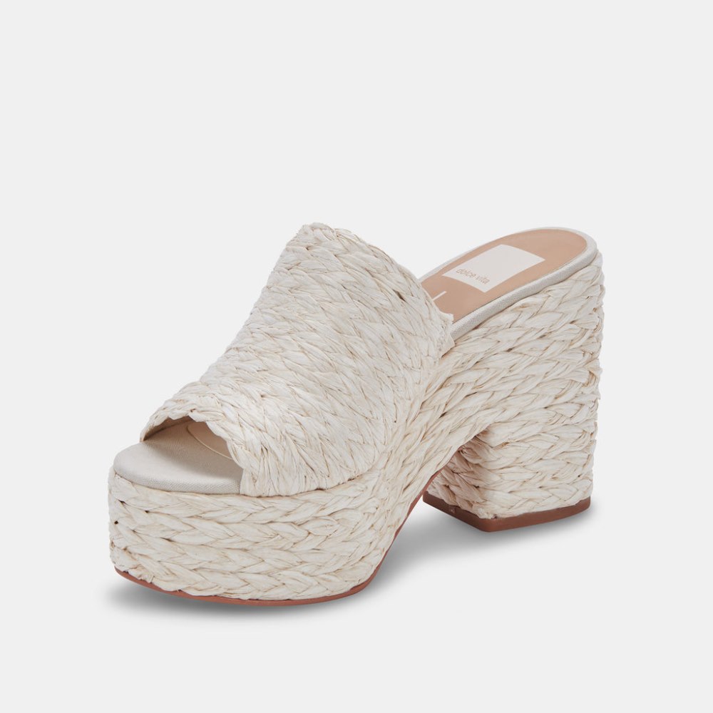Dolce Vita Elora Heels Off White Raffia