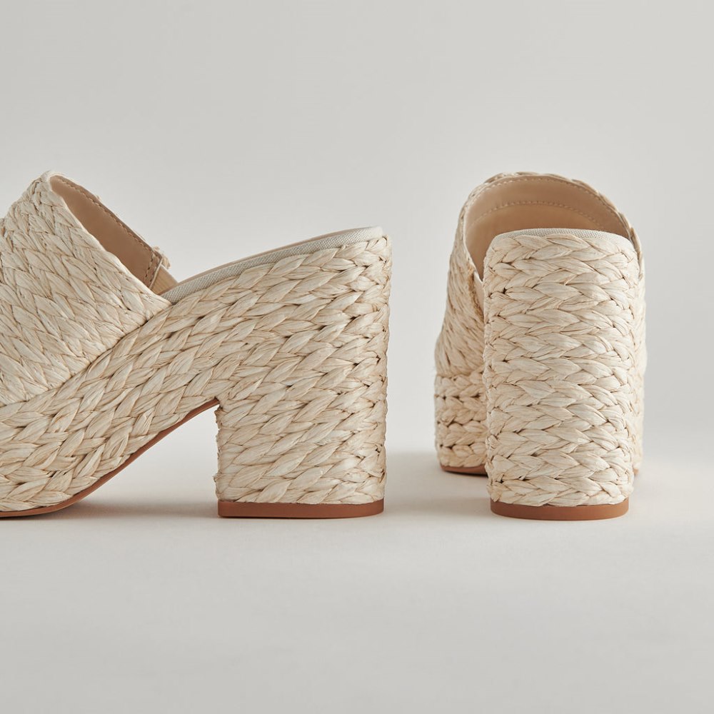 Dolce Vita Elora Heels Off White Raffia