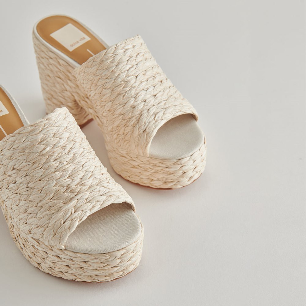 Dolce Vita Elora Heels Off White Raffia