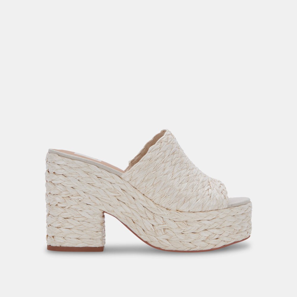 Dolce Vita Elora Heels Off White Raffia