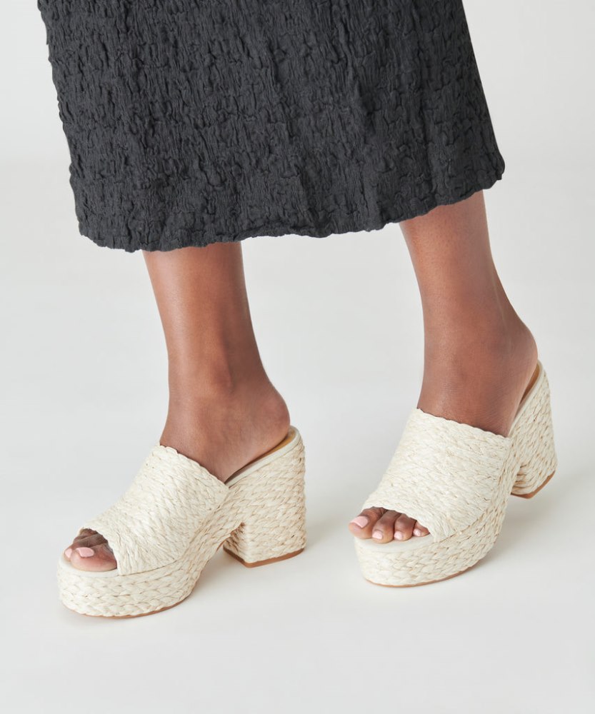 Dolce Vita Elora Heels Off White Raffia