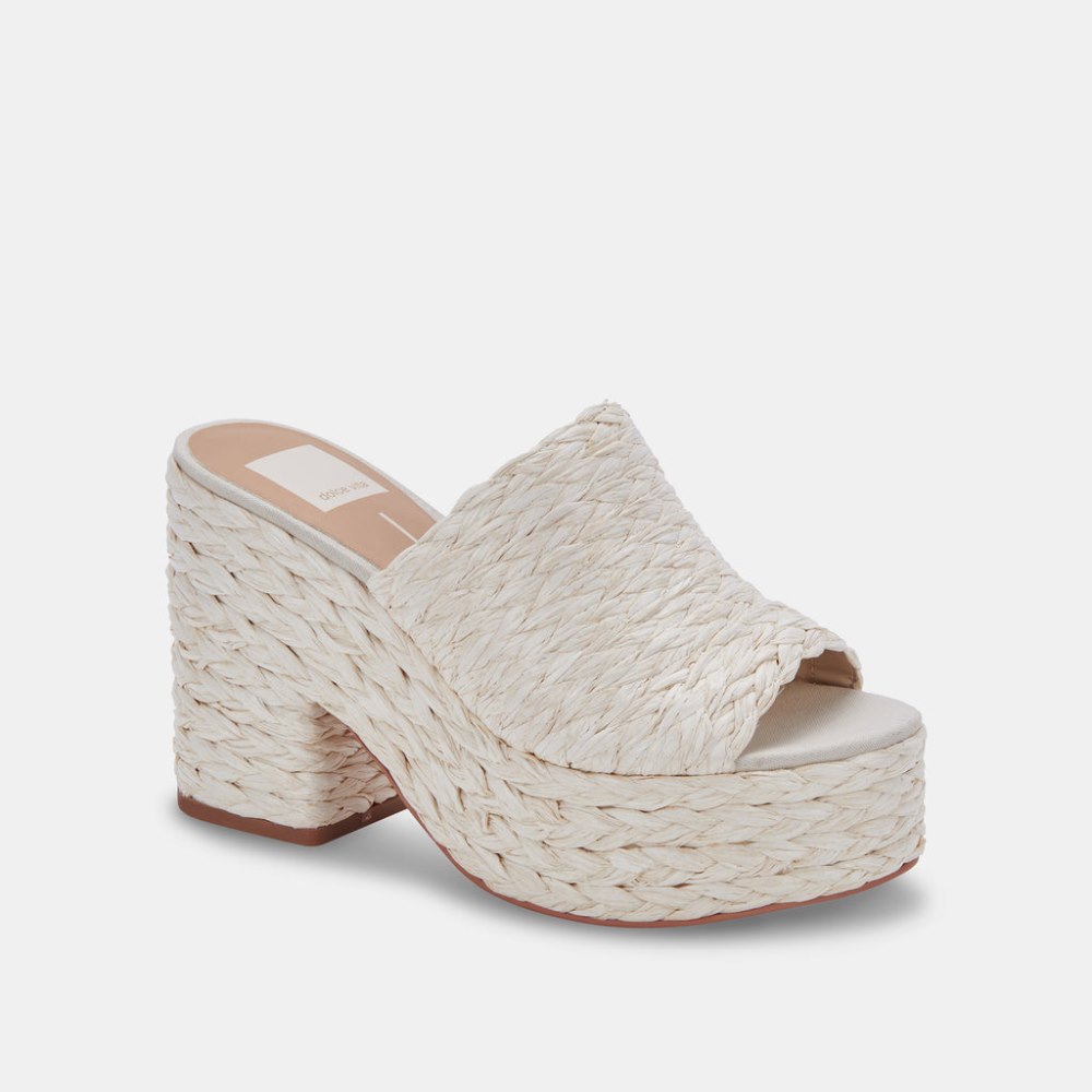Dolce Vita Elora Heels Off White Raffia