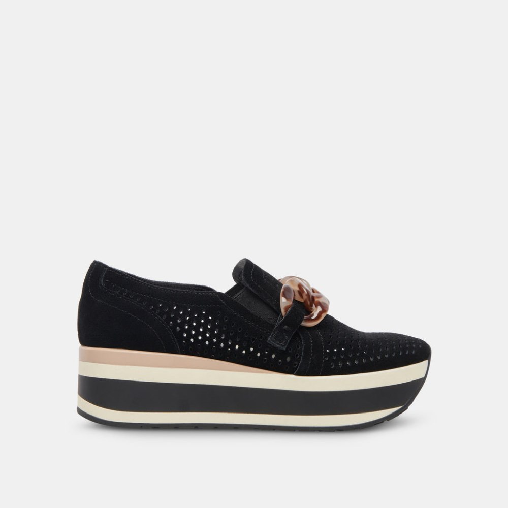 Dolce Vita Jhenee Perforated Sneakers Onyx Suede