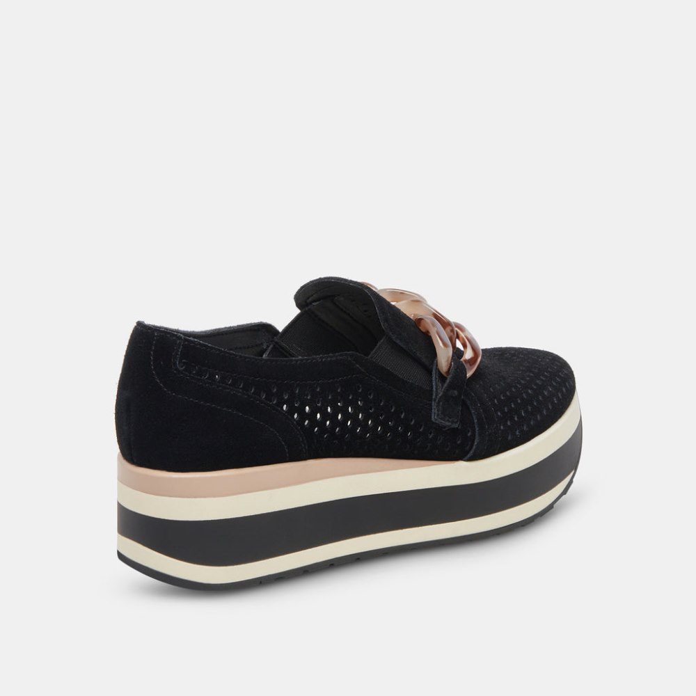 Dolce Vita Jhenee Perforated Sneakers Onyx Suede