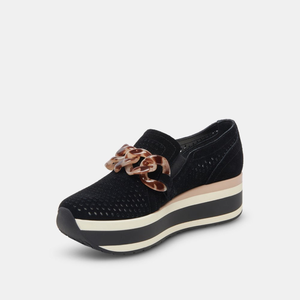 Dolce Vita Jhenee Perforated Sneakers Onyx Suede