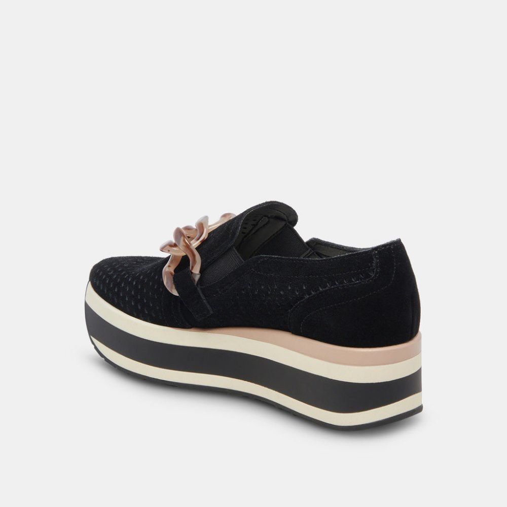 Dolce Vita Jhenee Perforated Sneakers Onyx Suede