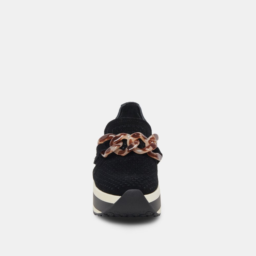 Dolce Vita Jhenee Perforated Sneakers Onyx Suede