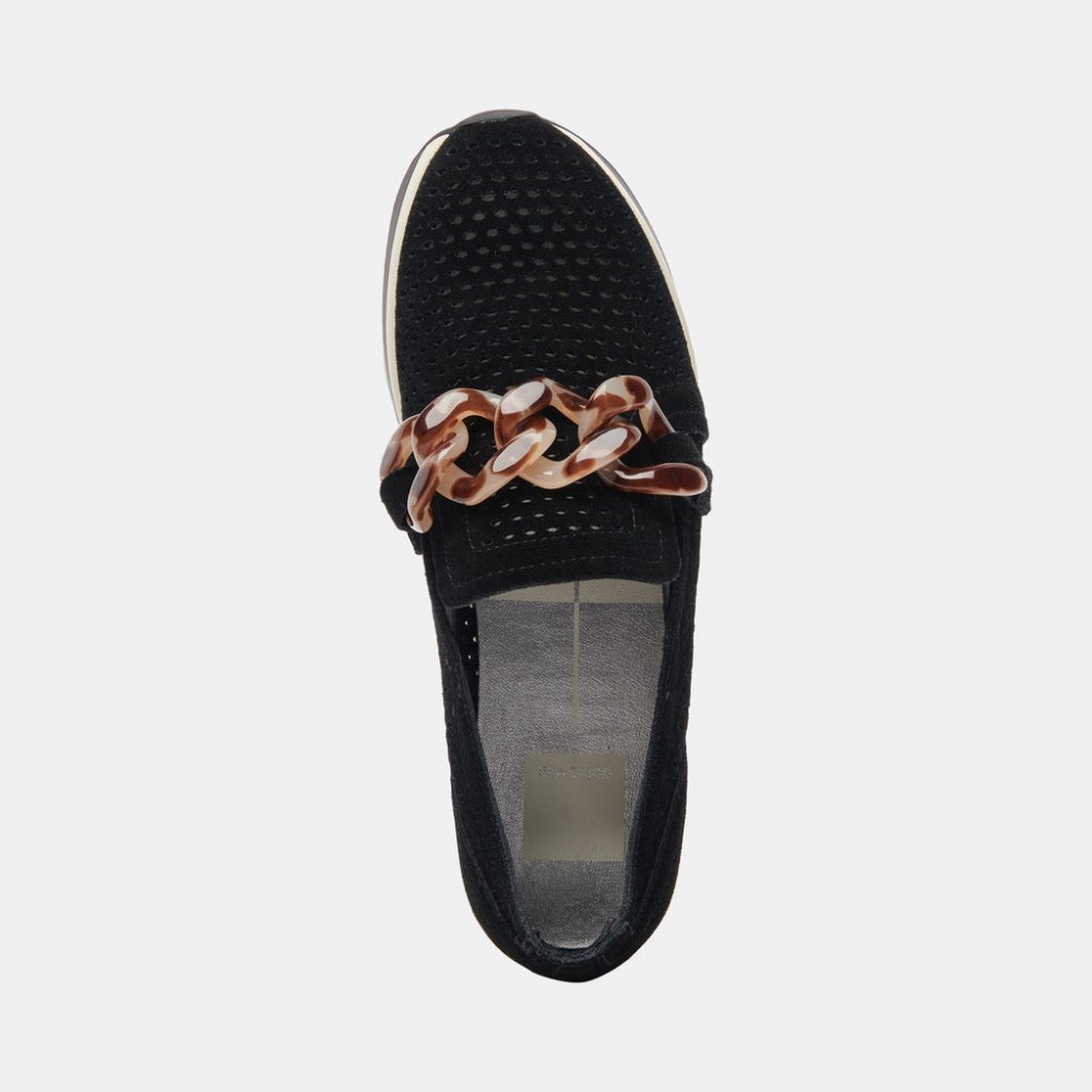 Dolce Vita Jhenee Perforated Sneakers Onyx Suede