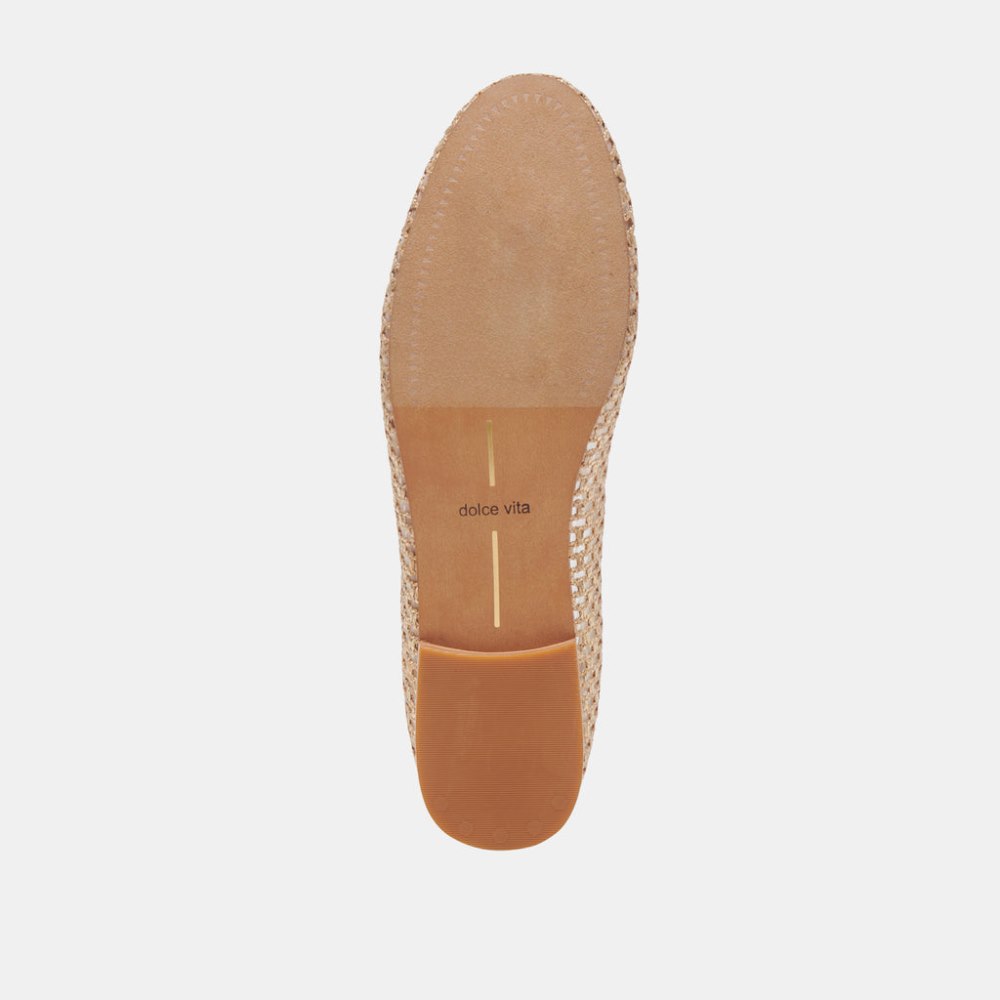 Dolce Vita Carin Raffia Ballet Flats Gold Raffia