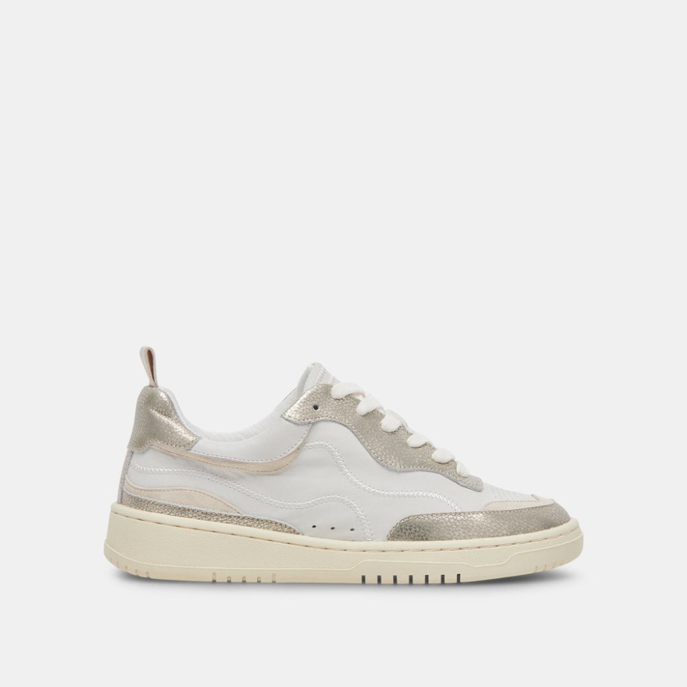 Dolce Vita Adella Sneakers White Gold Leather