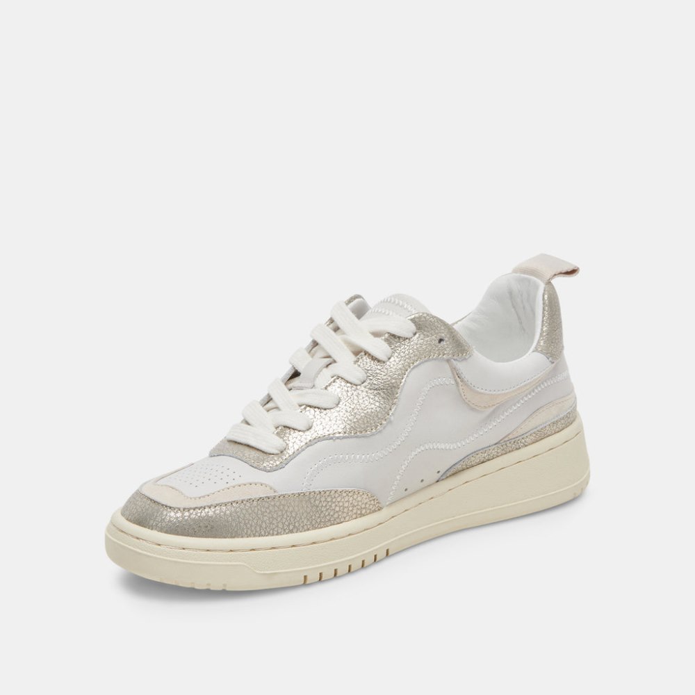Dolce Vita Adella Sneakers White Gold Leather