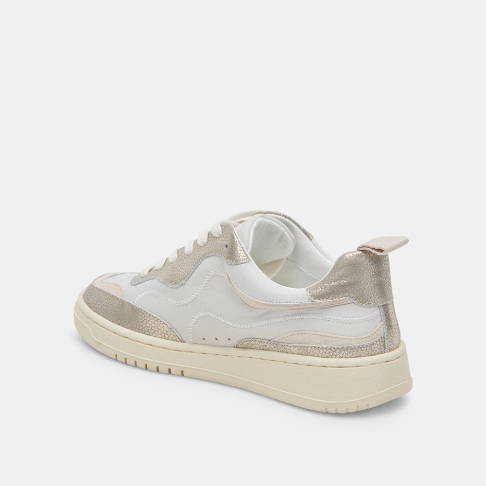 Dolce Vita Adella Sneakers White Gold Leather